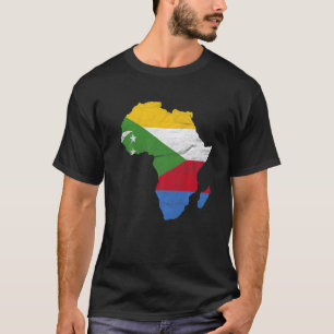 T-shirt Comores Drapeau Afrique Continent Silhouette Cadea
