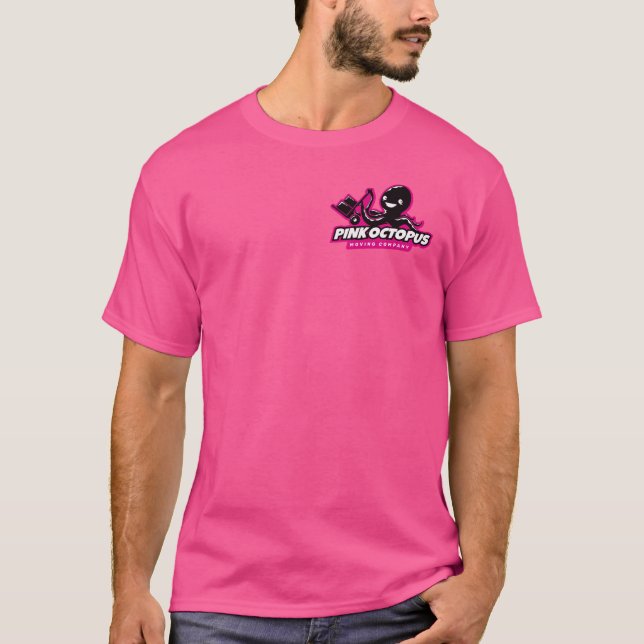 T-shirt Compagnie de transfert de pieuvre rose (Devant)