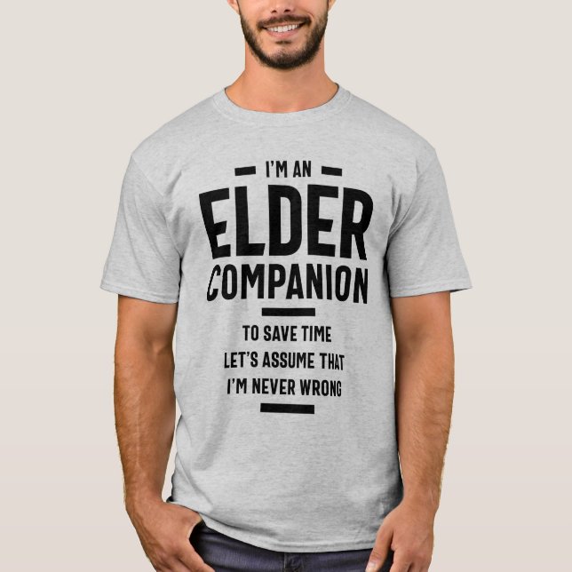 T-shirt Compagnon Aîné Titre du travail Cadeau (Devant)