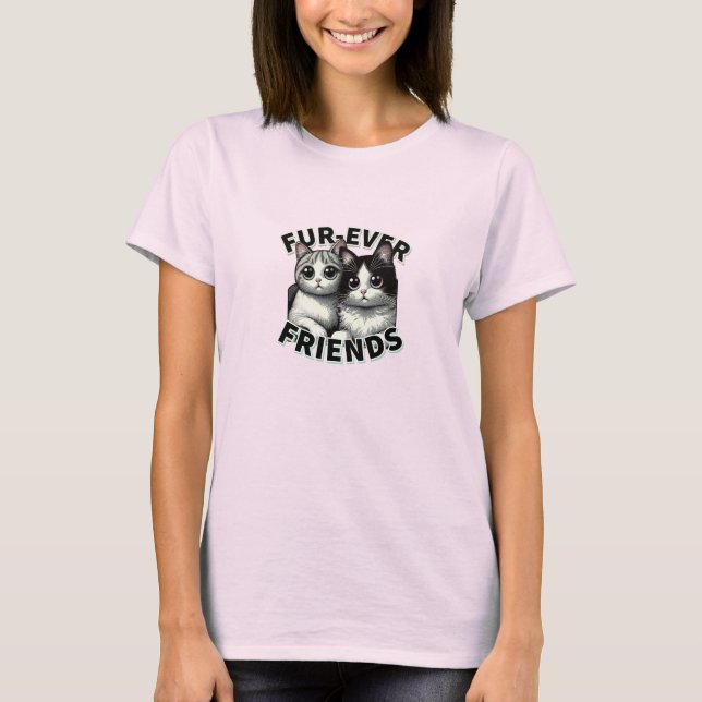 T-shirt Compagnons Célestes - Cute Cat Friendship Series (Devant)