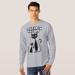 T-shirt Compagnons Cheeky : Kitten noir avec un chat migno