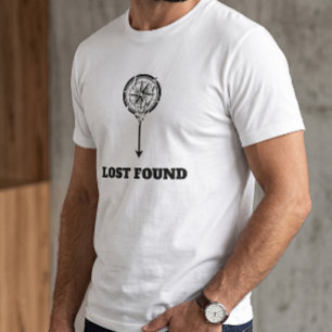 T-shirt Compas Flèche Vintage Graphique Blanc