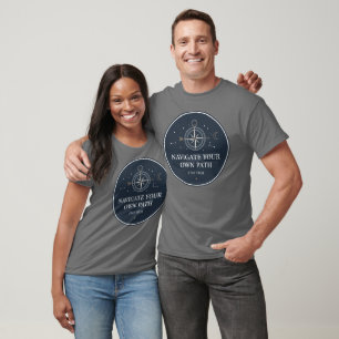 T-shirt Compas Naviguer Propre Chemin Rester Véritable T-S