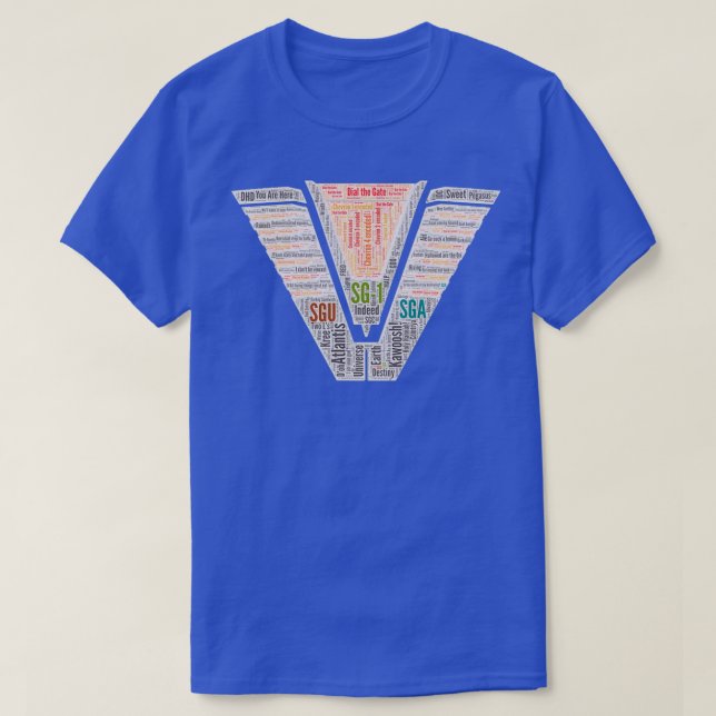T-shirt Composez la porte Stargate Chevron Word Art solide (Design devant)