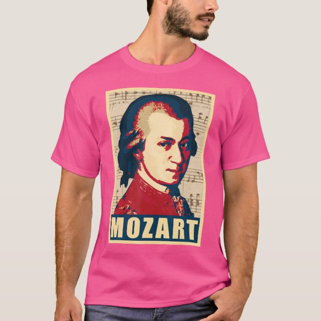 T-shirt Compositeur de musique classique Mozart Retro (Devant)
