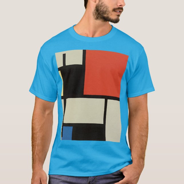 T-shirt Composition Abstraite moderne Turquoise (Devant)