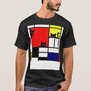 T-shirt Composition de chats monodriques avec bleu jaune r