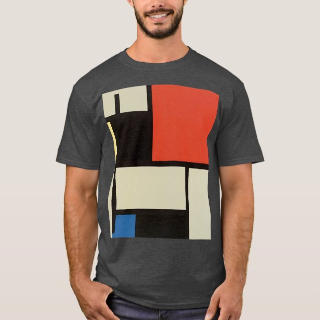 T-shirt Composition Mondrian Chauffage Abstrait moderne au (Devant)