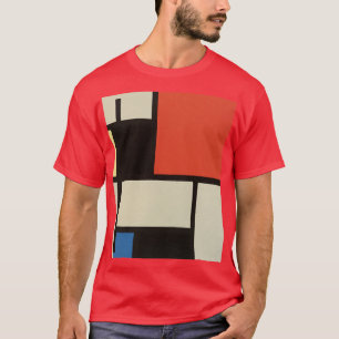 T-shirt Composition mondrienne Rouge Abstrait moderne