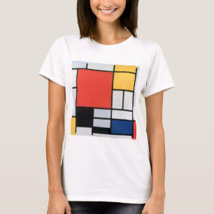 T-shirt Composition Rouge, Jaune, Bleu, Noir, Mondrique