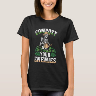 T-shirt Compostez vos ennemis Drôle Jardinage Humour foncé