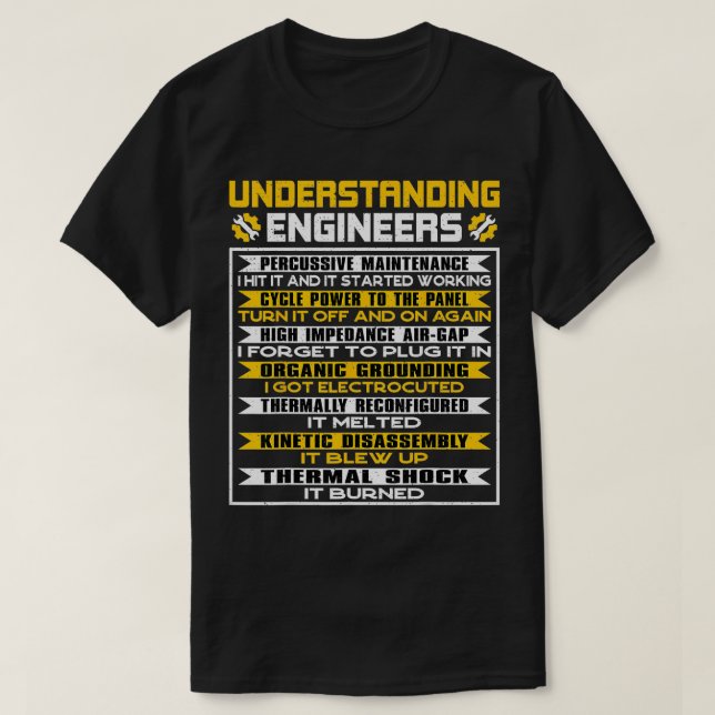 T-shirt Comprendre les ingénieurs offrir un entretien perc (Design devant)