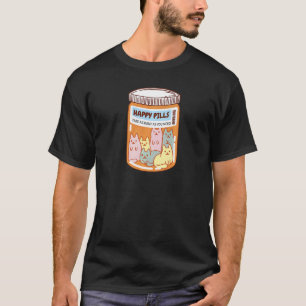 T-shirt Comprimés Heureux Chat Mignon Santé Mentale Chats