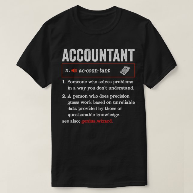 T-shirt Comptable Funny Définition Comptabilité Don Funny (Design devant)