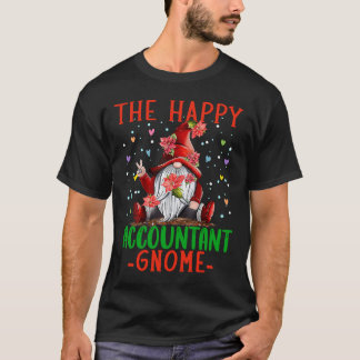 T-shirt Comptable Heureux Gnome Comptable de Noël Ch