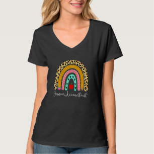 T-shirt Comptable Junior Léopard Arc-en-Ciel Comptabilité 