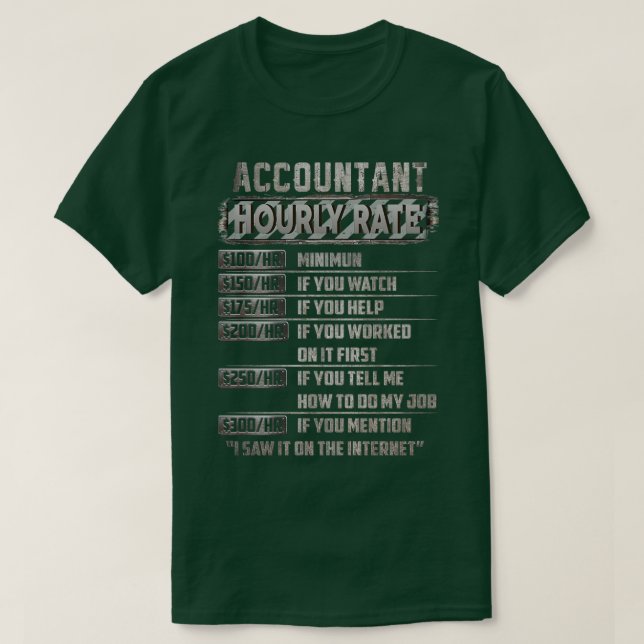 T-shirt comptable taux horaire 2 (Design devant)