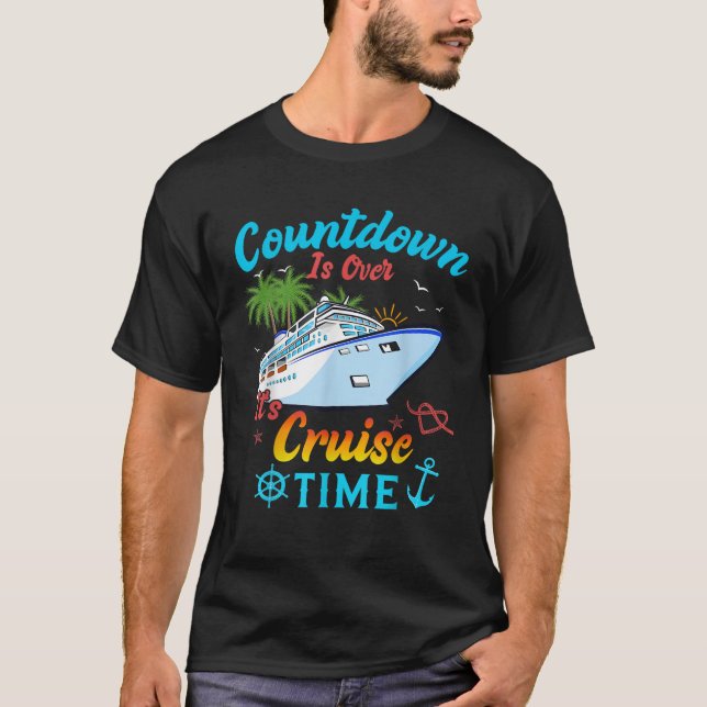 T-shirt Compte à rebours C'est temps de croisière Hommes F (Devant)