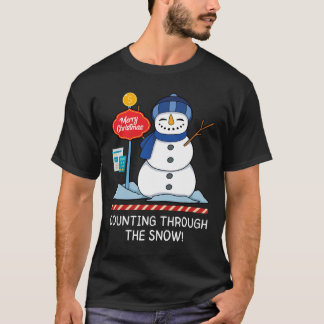 T-shirt Compter à travers la neige - Comptable de Noël