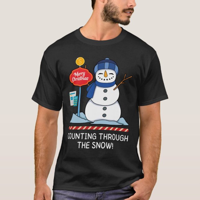 T-shirt Compter à travers la neige - Comptable de Noël (Devant)