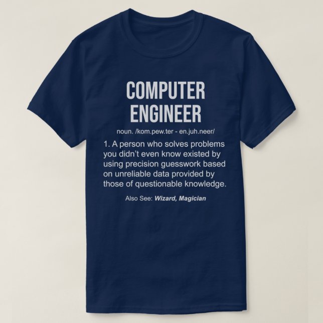 T-shirt Computer Engineer Definition Funny Engineer (Design devant)
