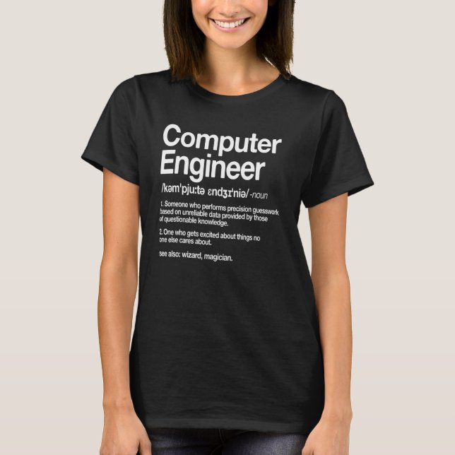 T-shirt Computer Engineer Noun Programmer Developer Engine (Devant)