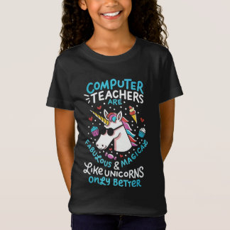 T-Shirt Computer Teacher Unicorn FunnyAppréciation de l'en