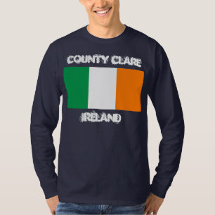 T-shirt Comté Clare, Irlande avec le drapeau irlandais