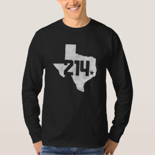 T-shirt Comté de Dallas 214 Indicatif régional Carte du Te