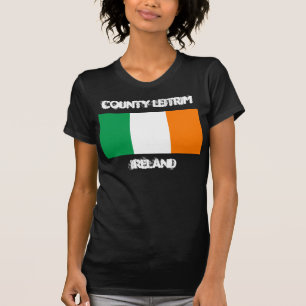 T-shirt Comté de Leitrim, Irlande avec drapeau irlandais