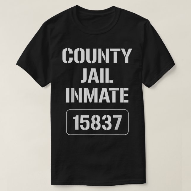T-shirt Comté Prison Orange détenu Costume d'Halloween (Design devant)