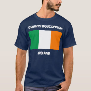 T-shirt Comté Roscommon, Irlande avec le drapeau irlandai