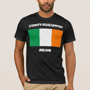 T-shirt Comté Roscommon, Irlande avec le drapeau irlandais