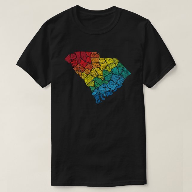 T-shirt comtés de couleur de la carolina du sud (Design devant)