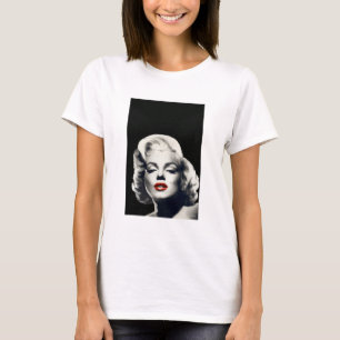 T-shirt CON24BW-V4 lèvres rouges Marilyn DANS BLACK.tif