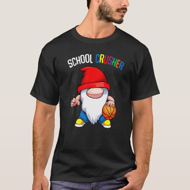 T-shirt Concasseur De L'École Retour À L'École Cute Gnome  (Devant)