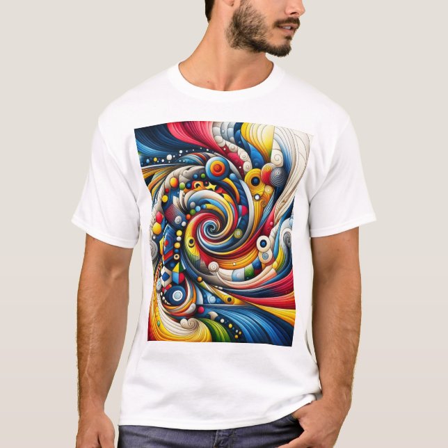 T-shirt conception abstraite (Devant)