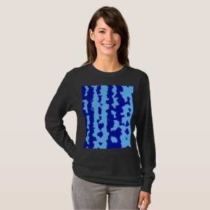 T-shirt Conception Abstraite Irrégulière Bleu Cyan 
