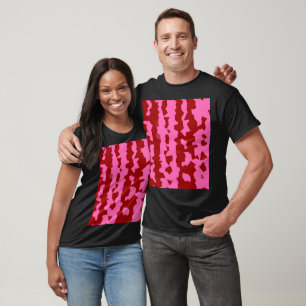 T-shirt Conception Abstraite Irrégulière Rose Marron Rouge