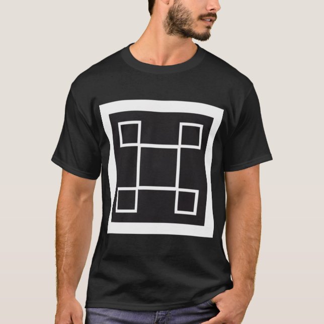 T-shirt Conception abstraite polyvalente Tee, noir et blan (Devant)