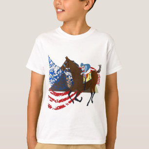 T-shirt conception américaine de course de chevaux de