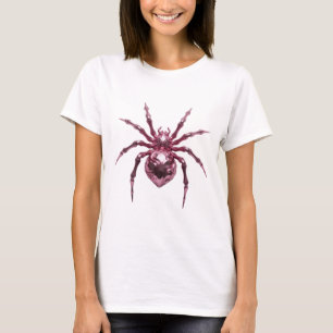 T-shirt Conception araignée métallique rose artistique