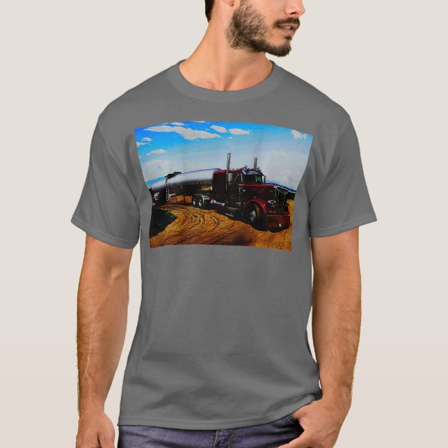 T-shirt Conception arrière du conducteur de camion-citerne (Devant)