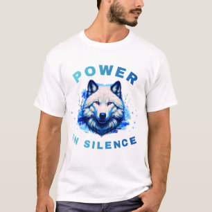 T-shirt Conception artistique Loup Bleu Puissance dans le 