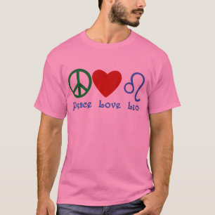 T-shirt Conception astrologique de Lion d'amour de paix