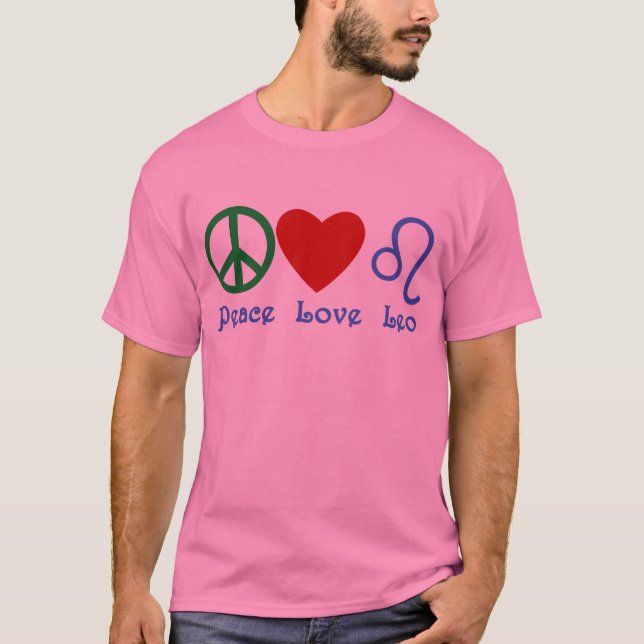 T-shirt Conception astrologique de Lion d'amour de paix (Devant)