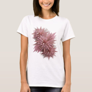 T-shirt Conception audacieuse de fleurs étoilées en argent