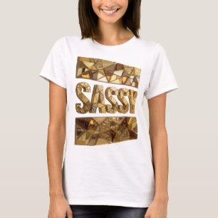 T-shirt Conception audacieuse SASSY Or criblé