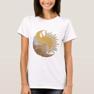 T-shirt Conception audacieuse SUN AND MOON argenté vif