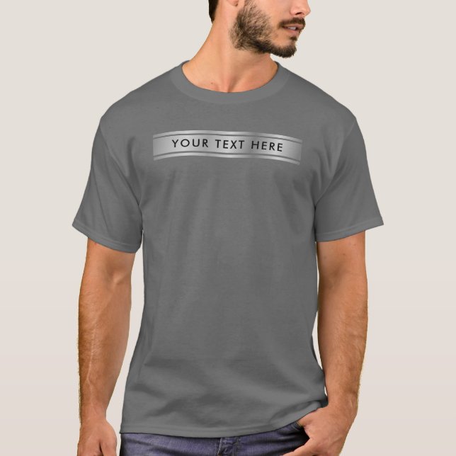 T-shirt Conception avant et arrière Argent Look Modèle Hom (Devant)